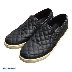 Steve Madden Womens Ecentrcq Quilted*Slip On Fashion Black Sneakers*Shoes*9M*EUC